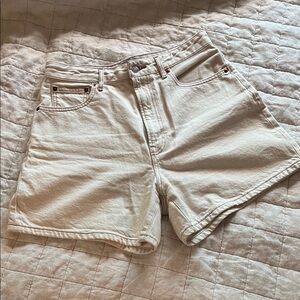 A line denim short